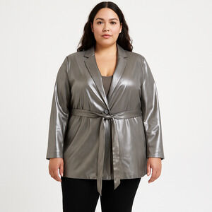 Anthropologie Maeve Zada Metallic Lightweight Longline Blazer - Size 12